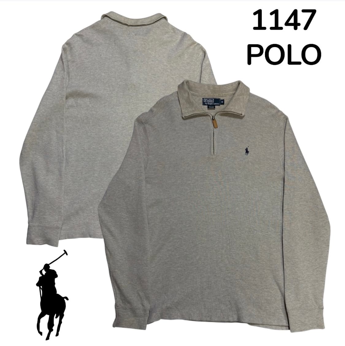 폴로랄프로렌 그레이 니트 반집업 맨투맨 카라 롱슬리브 M 상품이미지1