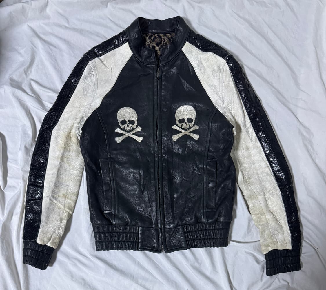 로엔 디어 스킨 스컬 자수 블루종 상품이미지2