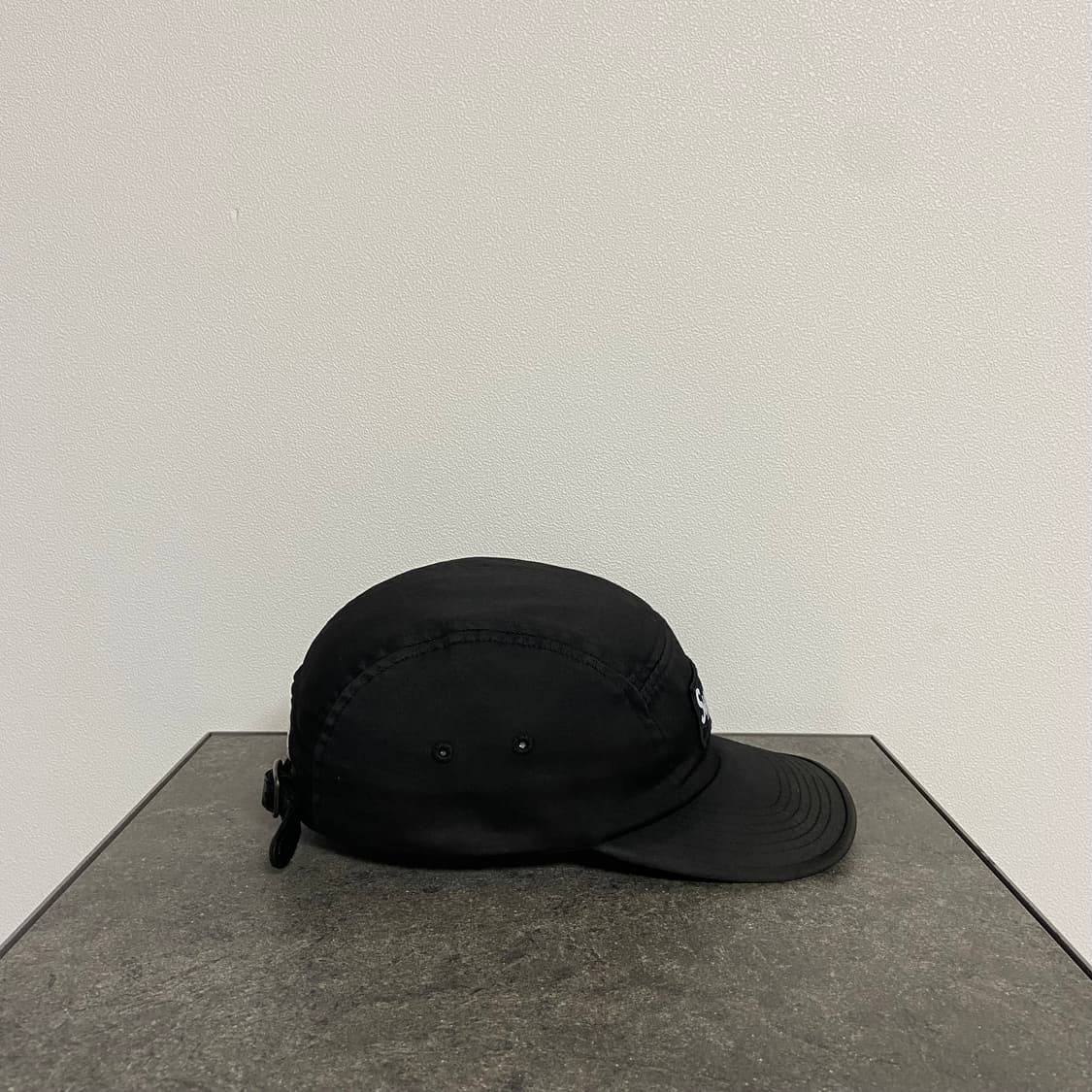 슈프림 워시드 블랙 레더 스트랩 박스로고 캠프캡 모자 상품이미지3