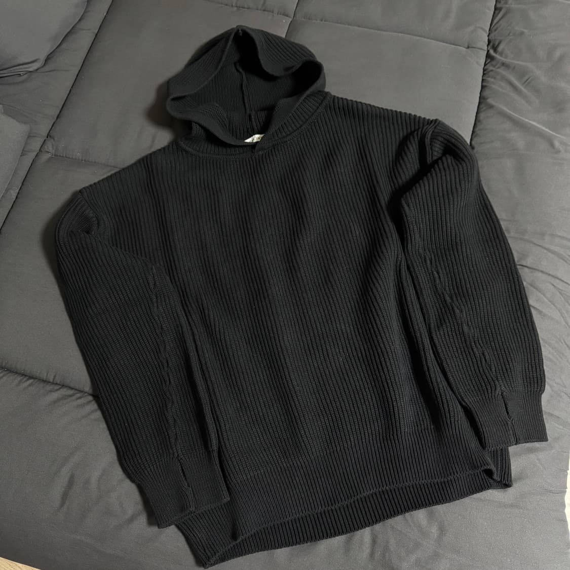 3) 폴리테루 휴먼 니트 후디 블랙 상품이미지2