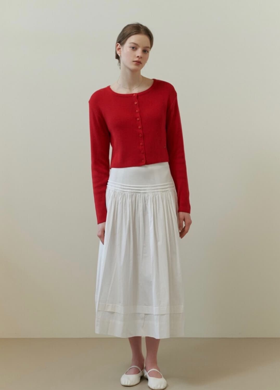 리엘 솝 실크 가디건 레드 soap silk cardigan 새상품 상품이미지1