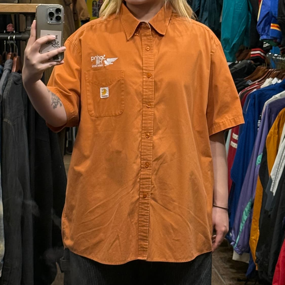 [HI] 빈티지 칼하트 반팔 셔츠 오렌지  상품이미지2