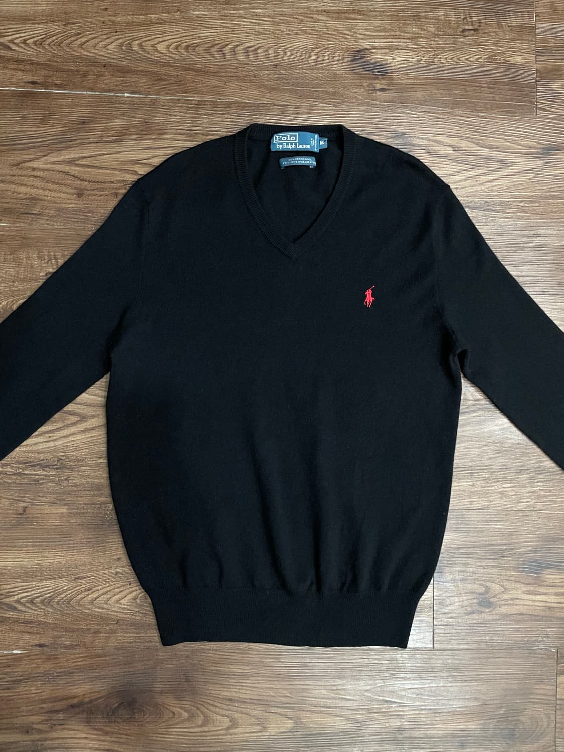 폴로 블랙 메리노울 니트 스웨터 상품이미지1