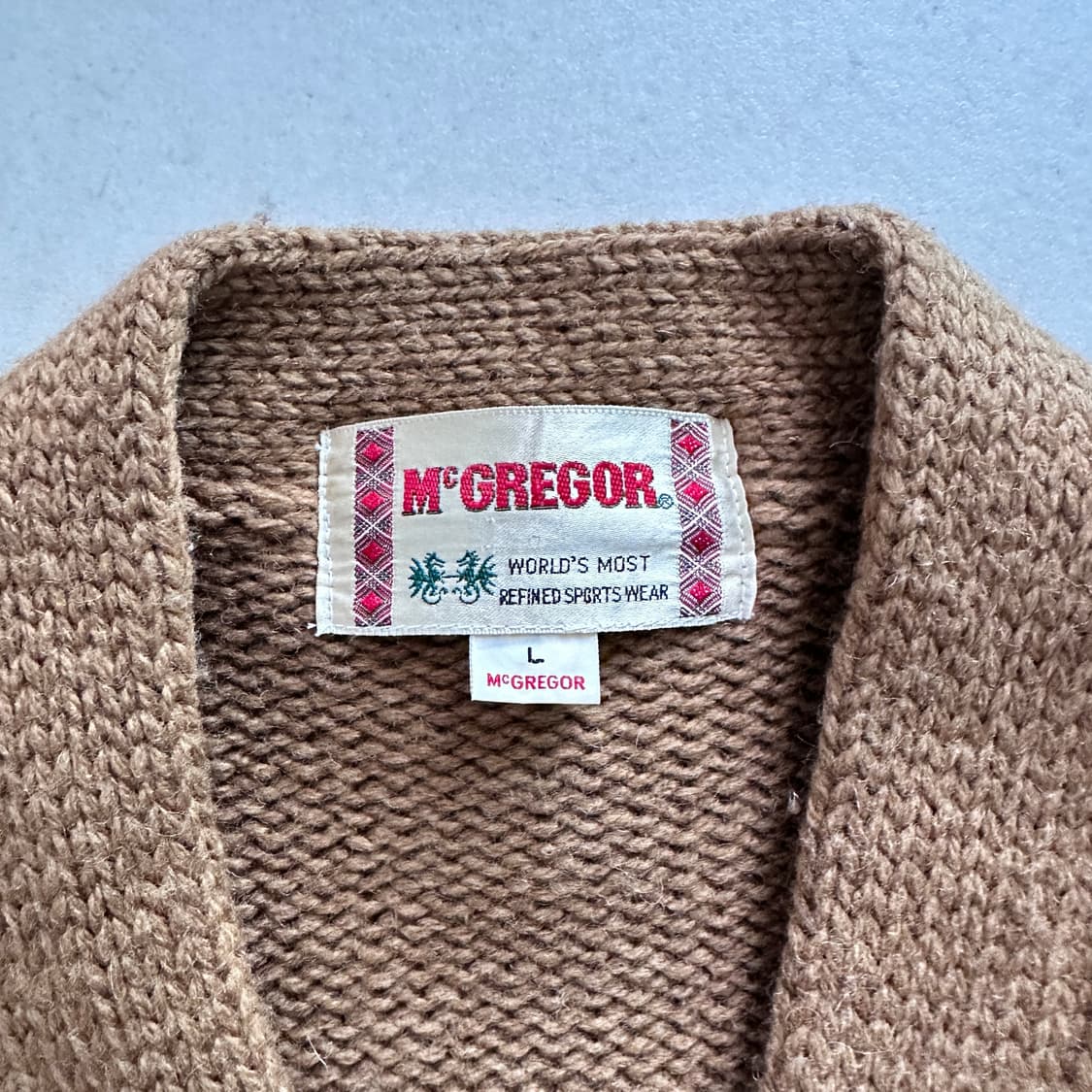 맥그리거 빈티지 레터맨 가디건 L (브라운) 상품이미지4