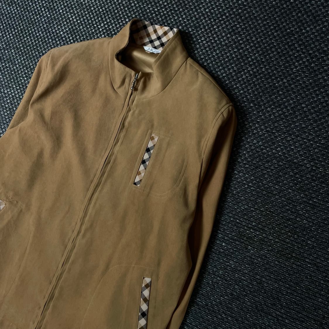 JPN 베이지 스웨이드 체크 포인트 자켓 상품이미지4