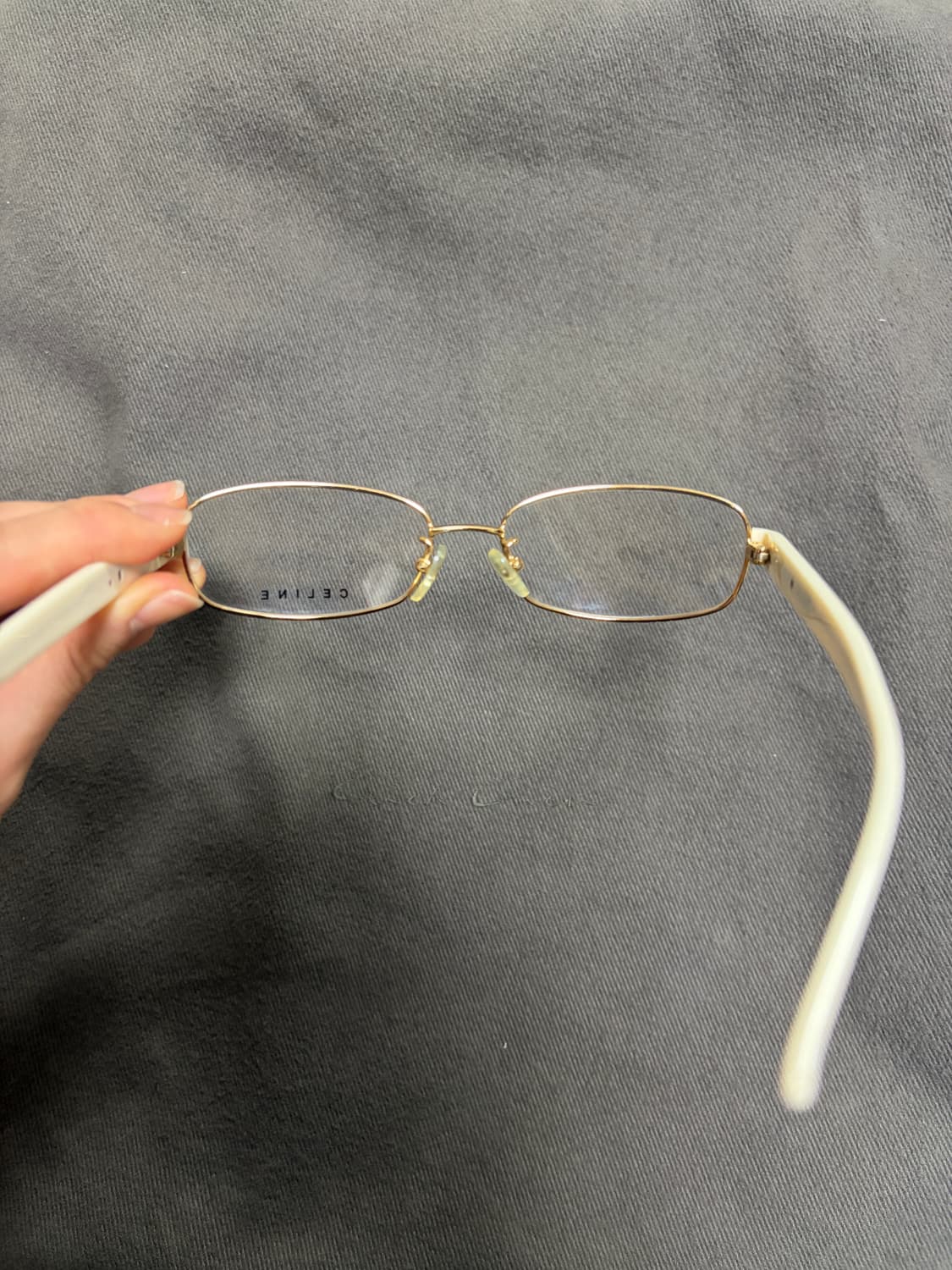 CELINE 셀린느 골드 메탈 슬림 스퀘어 빈티지 안경 상품이미지5