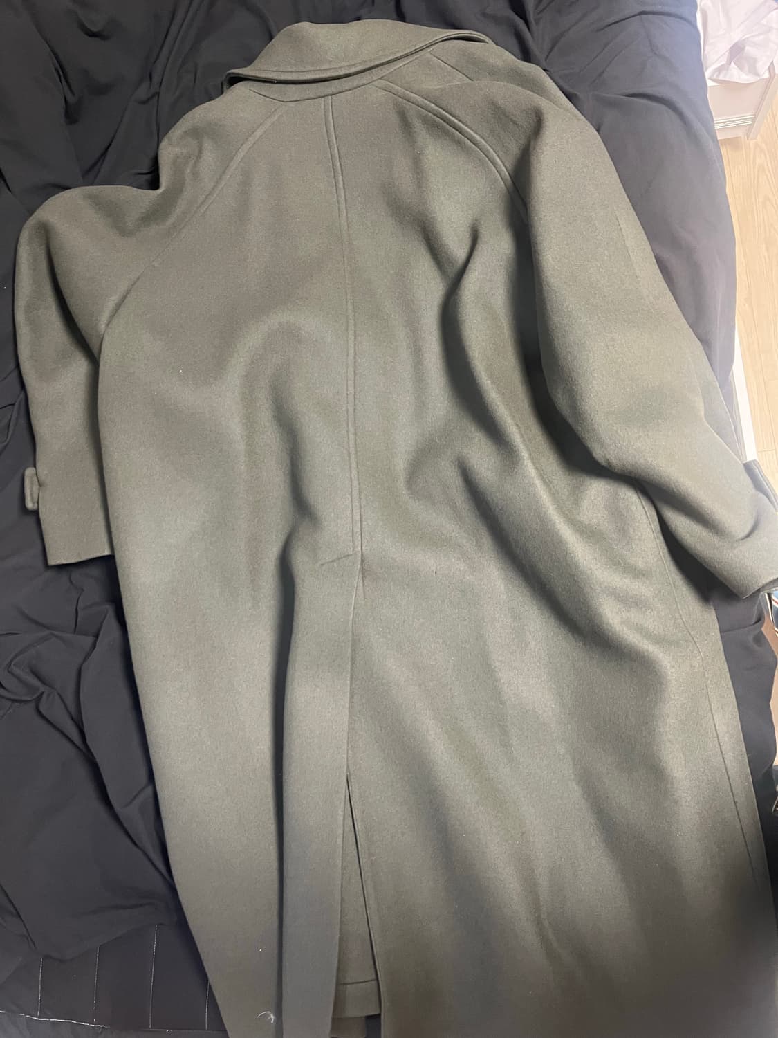 언더마이카 리전.02 발마칸 오버사이즈 울 코트 카키 상품이미지1