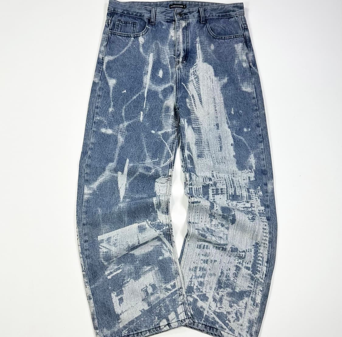 네스티킥 페인팅 와이드 데님 팬츠 (34인치) 상품이미지3