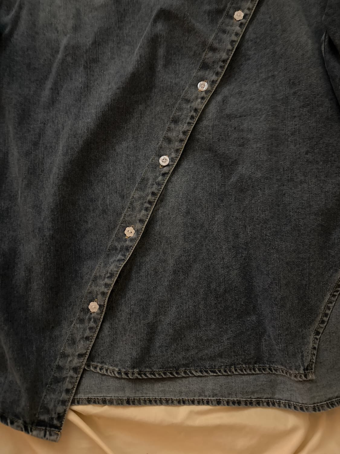zara curved denim shirts 상품이미지3