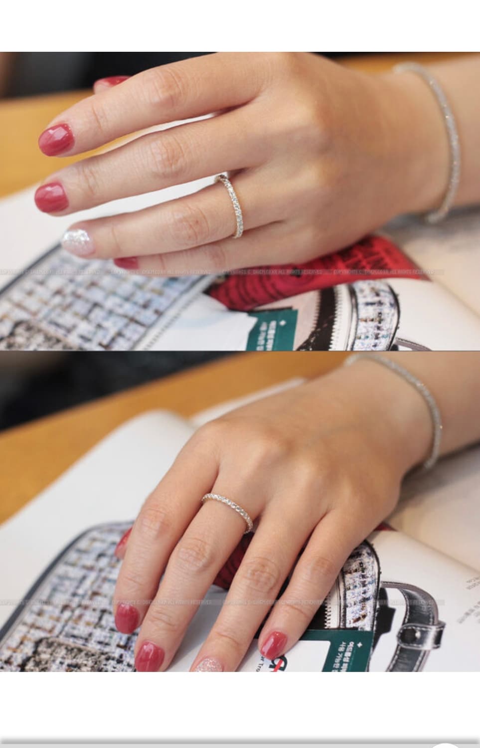 14k 2mm꼬냑다이아 애끼링 상품이미지2