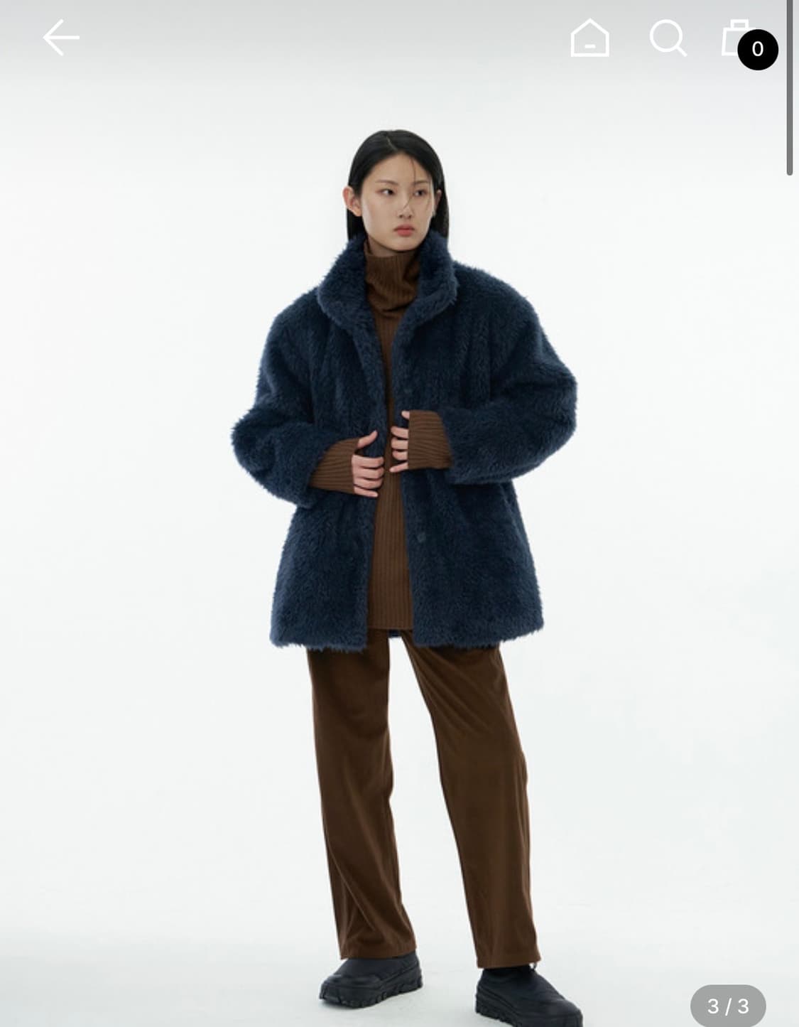 아모멘토 샤기 퍼 하프 코트 상품이미지1