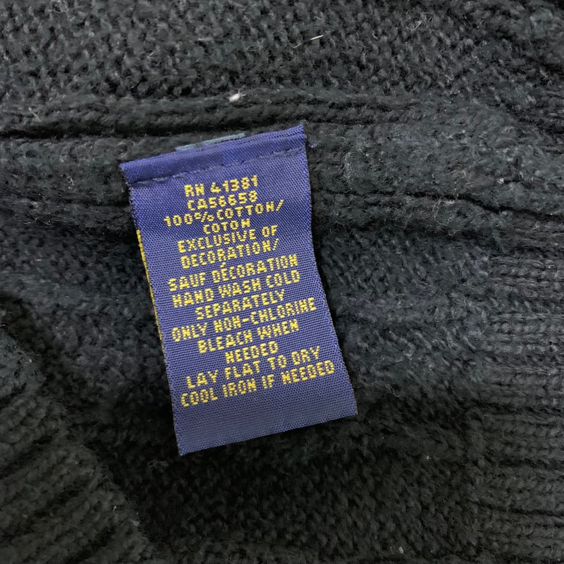 폴로 랄프로렌 빈티지 블랙 꽈배기 니트 M 케이블 니트 스웨터 여성 상품이미지3