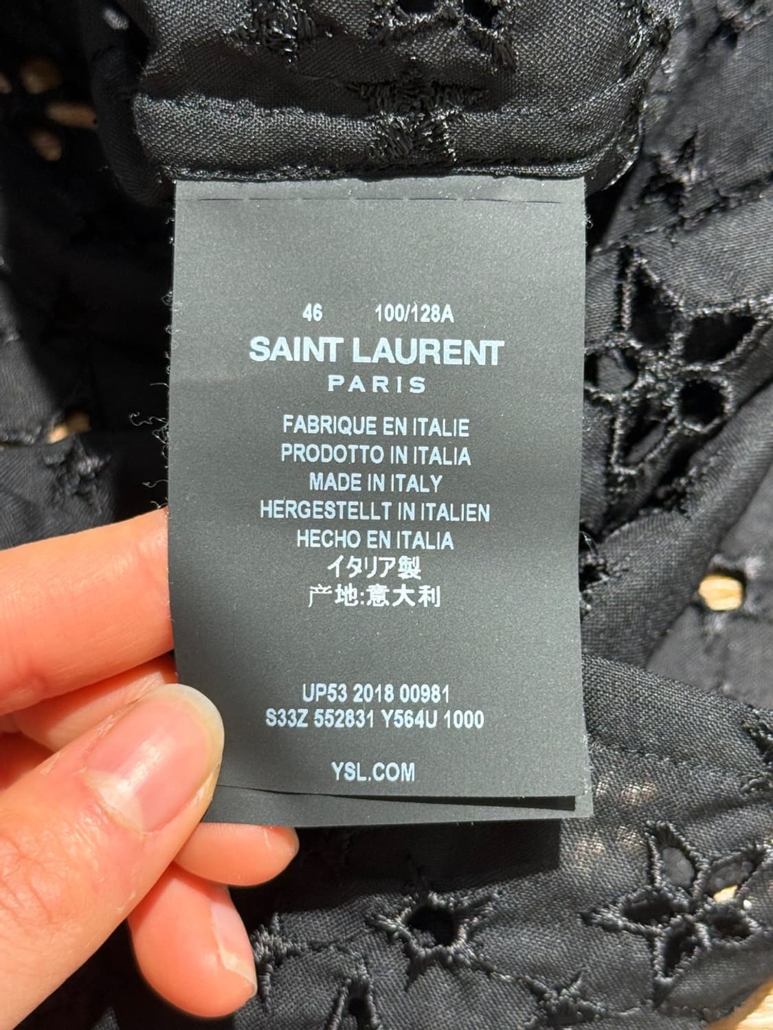 생로랑 블랙 스타 자수 아일렛 셔츠 상품이미지8