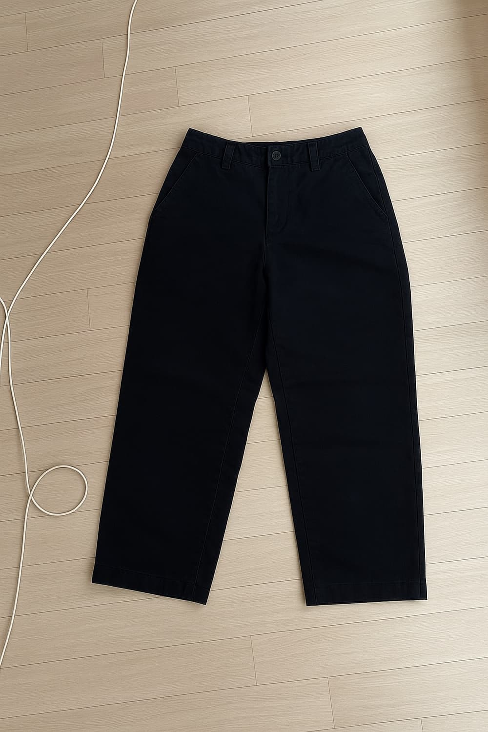 유니클로 와이드 치노팬츠 블랙 76 상품이미지2