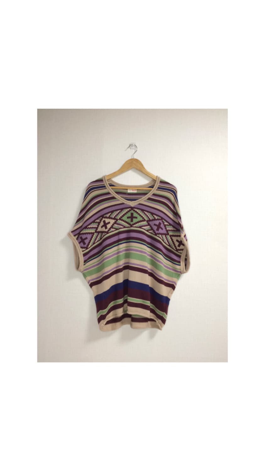 titicaca 티티카키 보헤미안 핑크 판쵸 니트 상품이미지1