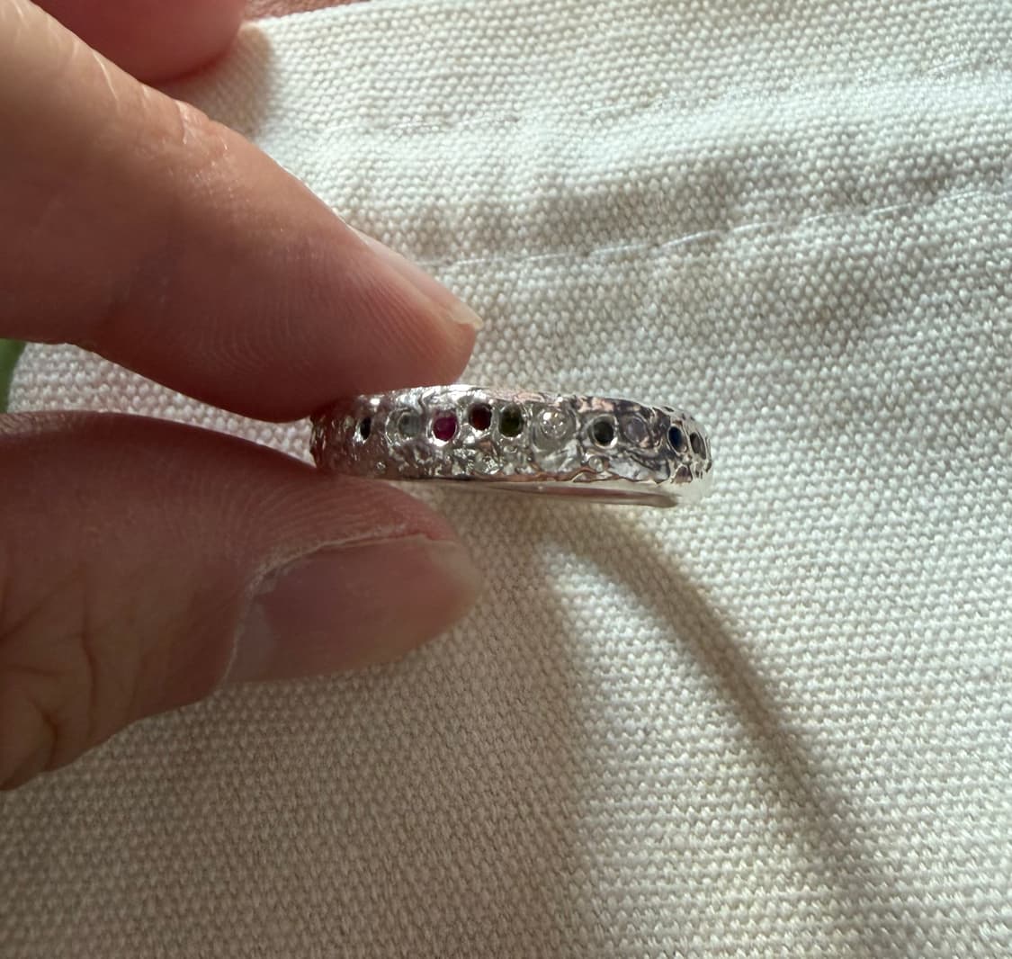 핸드메이드 빈티지 스톤 세팅 리얼 실버 반지 22호 상품이미지1