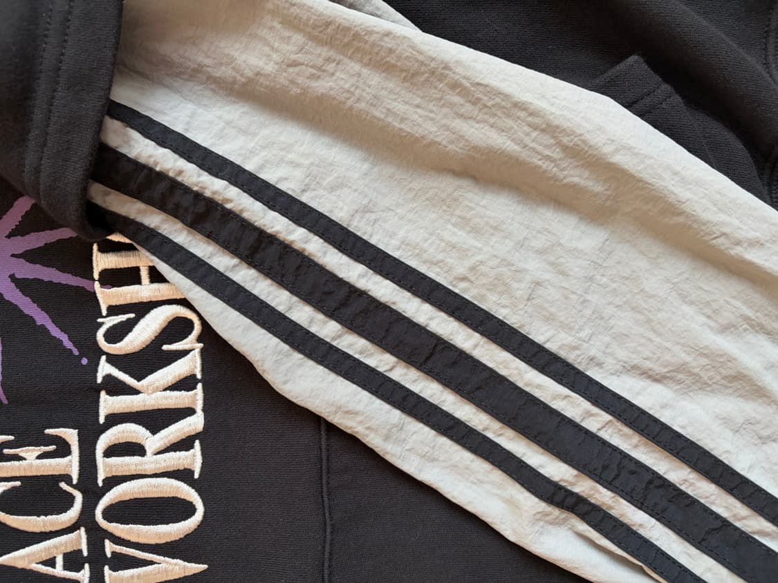 플래시 나일론 콤비네이션 칼라드 스웨트셔츠 블랙 상품이미지2