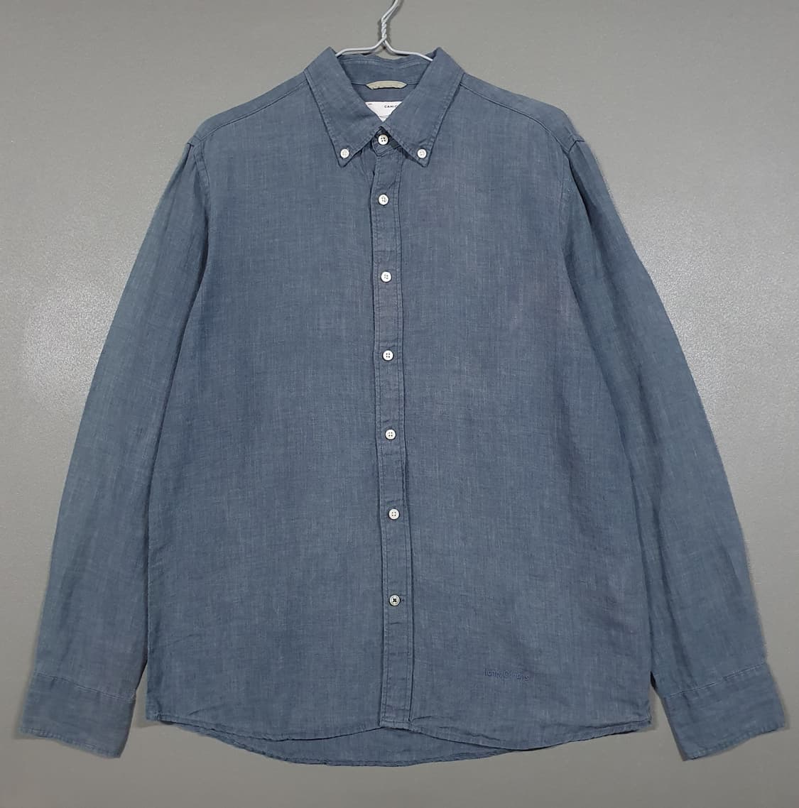 L (100) 헨리코튼 신형 22ss 솔리드 버튼다운 린넨 마 셔츠 남방 상품이미지1