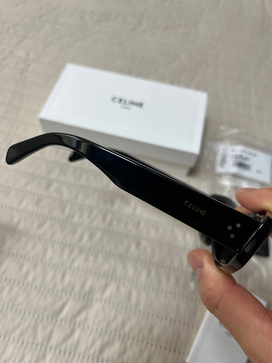 셀린 렉탱귤러 캣 아이 선글라스 블랙 상품이미지8