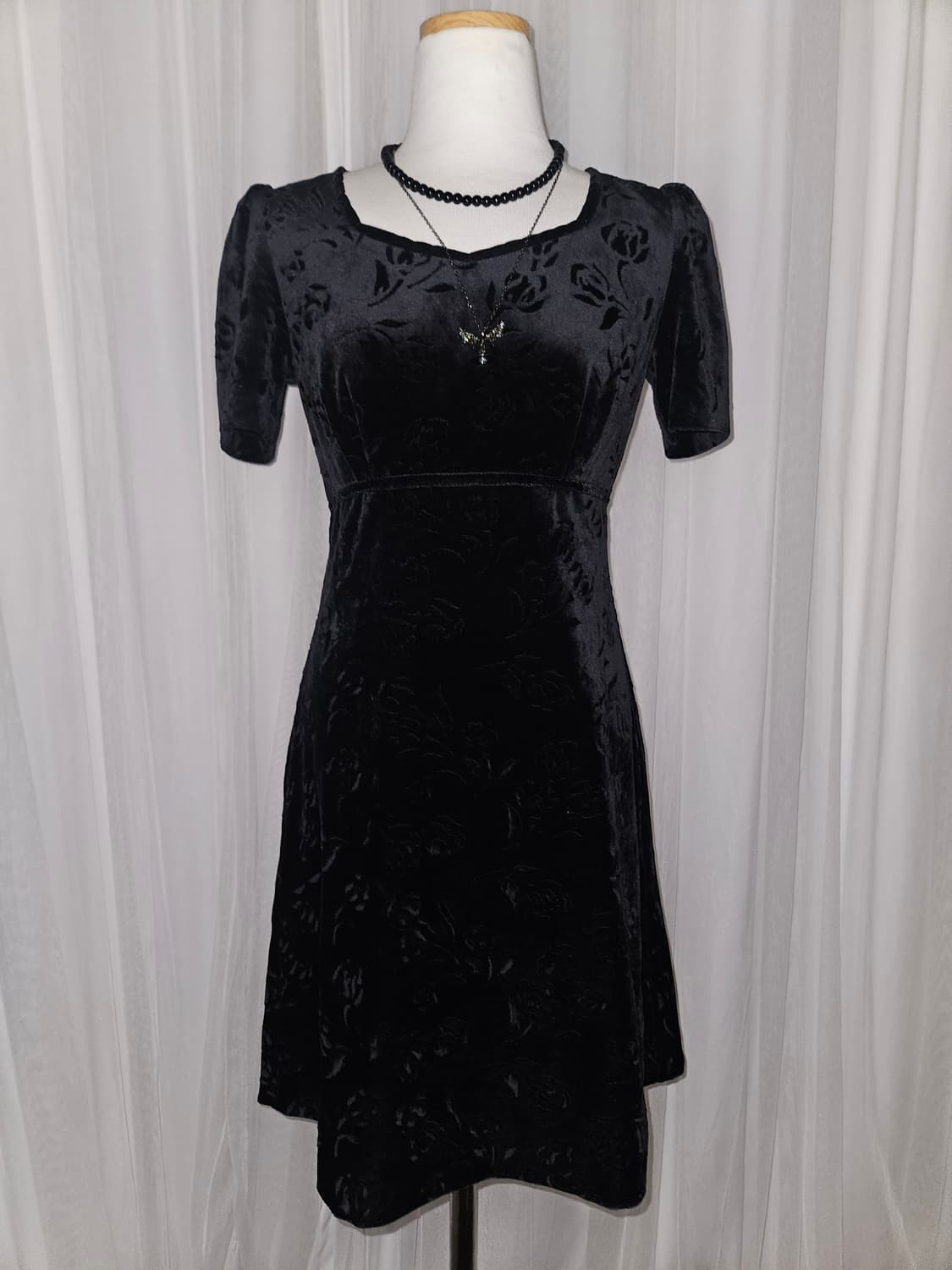 peyton place 로즈 패턴 벨벳 원피스 니혼진 공겜여주 히메갸루 상품이미지2