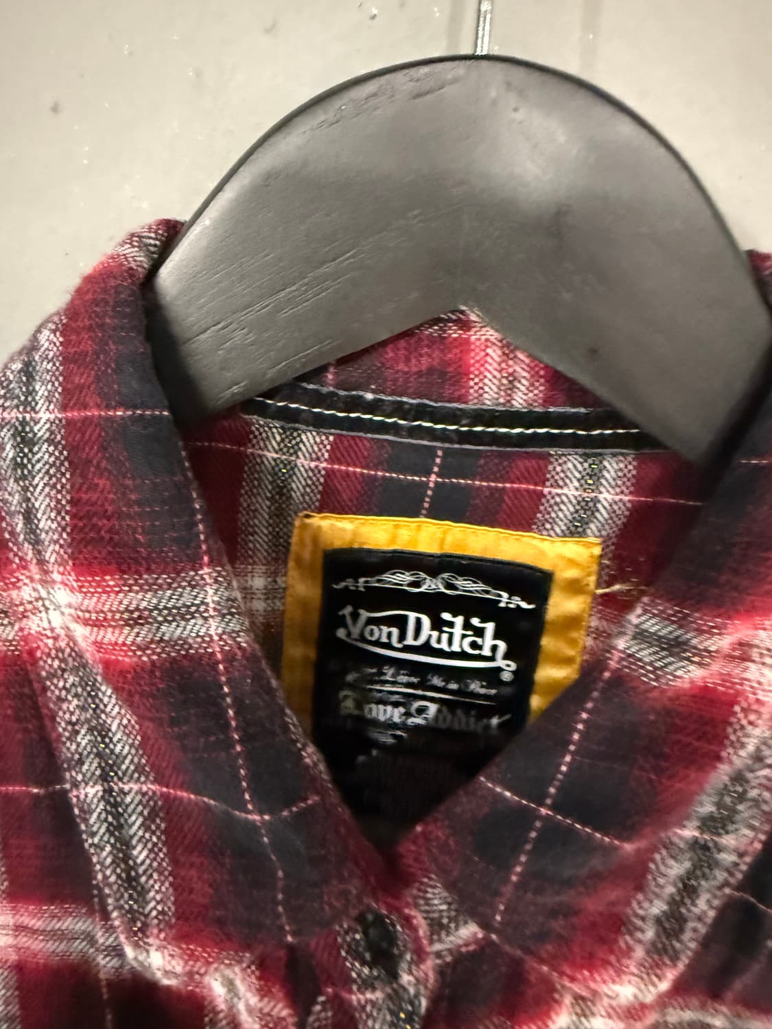 Von dutch back lettering check shirt  상품이미지8