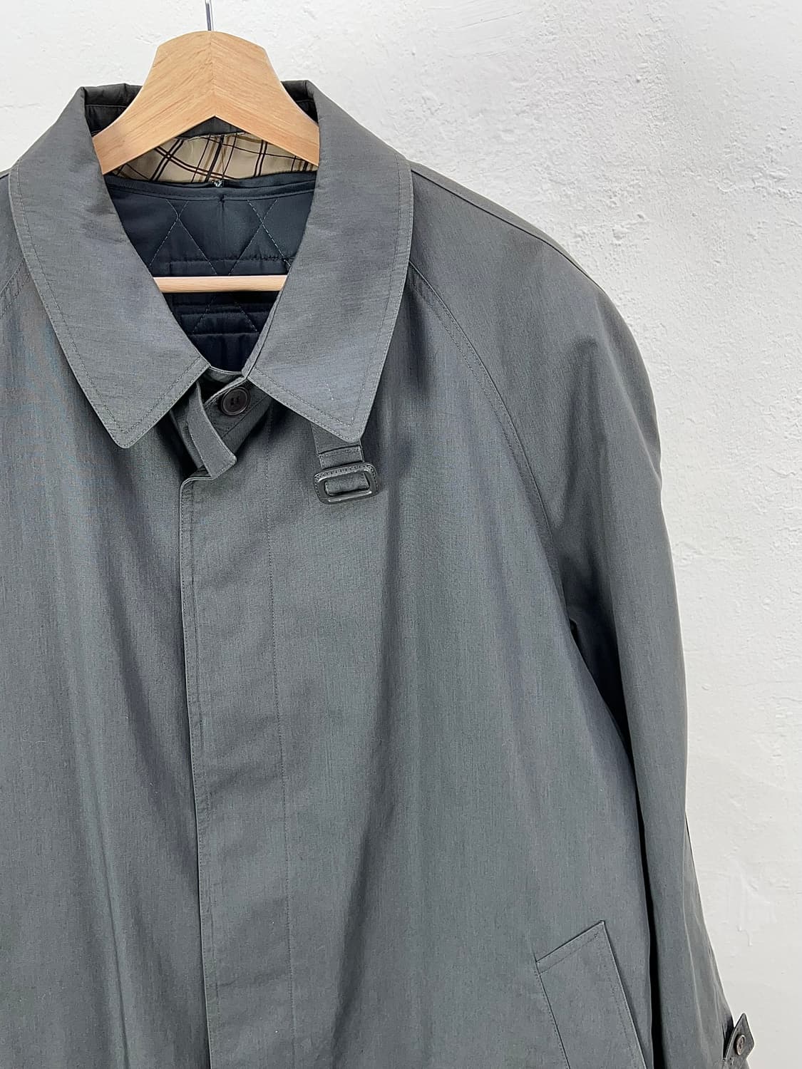 이브 생로랑 뿌르 옴므 그레이 라이너 퀼팅 벨티드 트렌치 롱 코트 상품이미지3