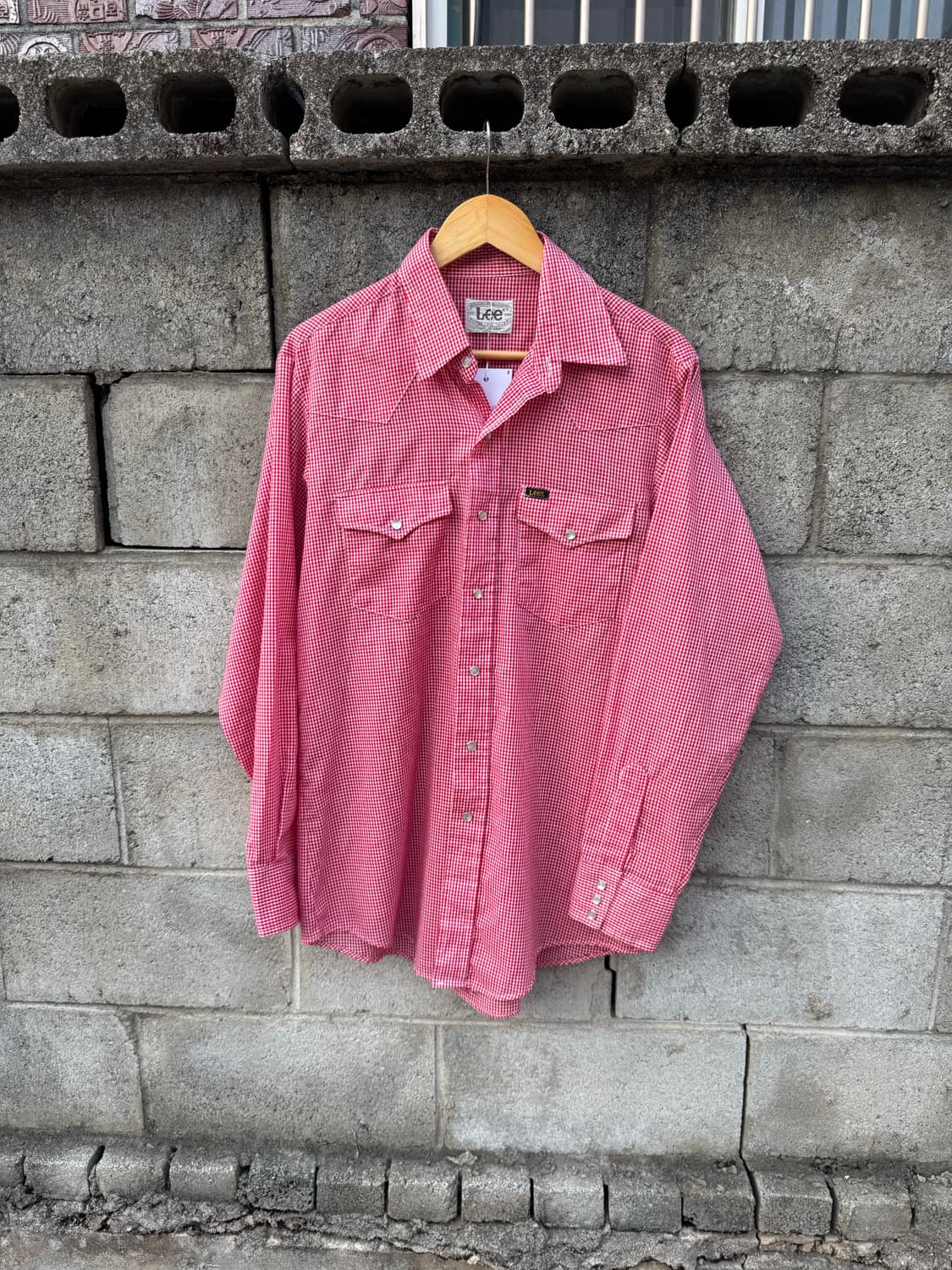70~80s lee 빈티지 레드 체크 웨스턴 셔츠 상품이미지1