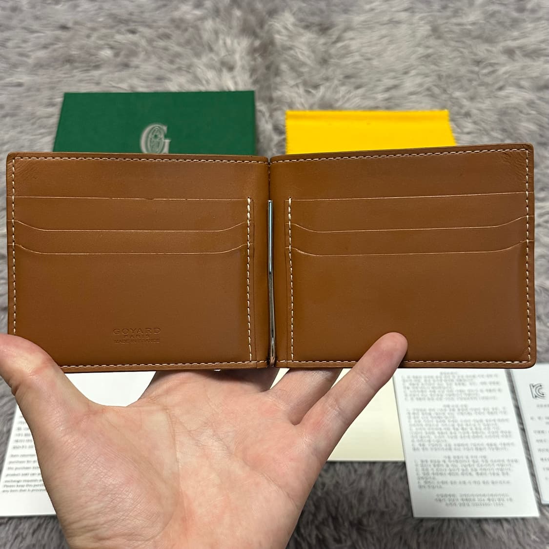 [풀구성] 고야드 생토마 머니클립 반지갑 블랙탄 상품이미지3