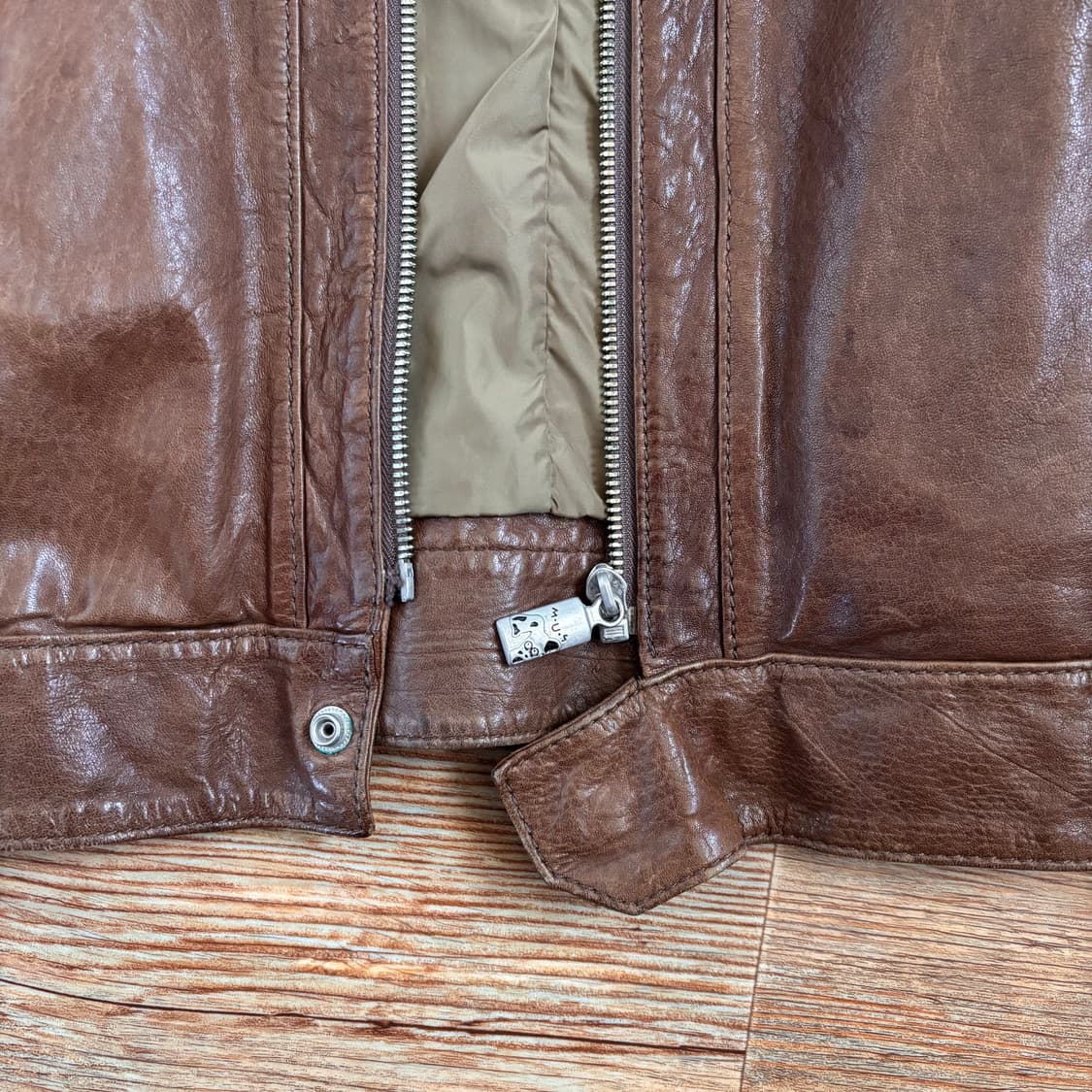 95 양가죽 점퍼 티아이포멘 블루종 지퍼 고장 태닝 집업 상품이미지8