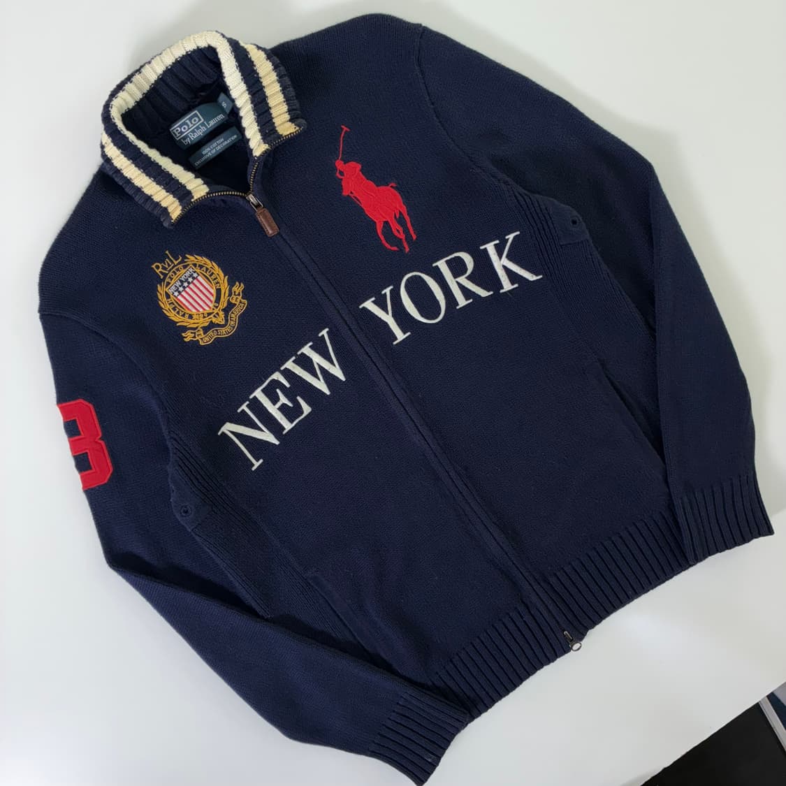 Polo  폴로 랄프로렌 치프키프 뉴욕 빅포니 투웨이 니트집업 상품이미지2