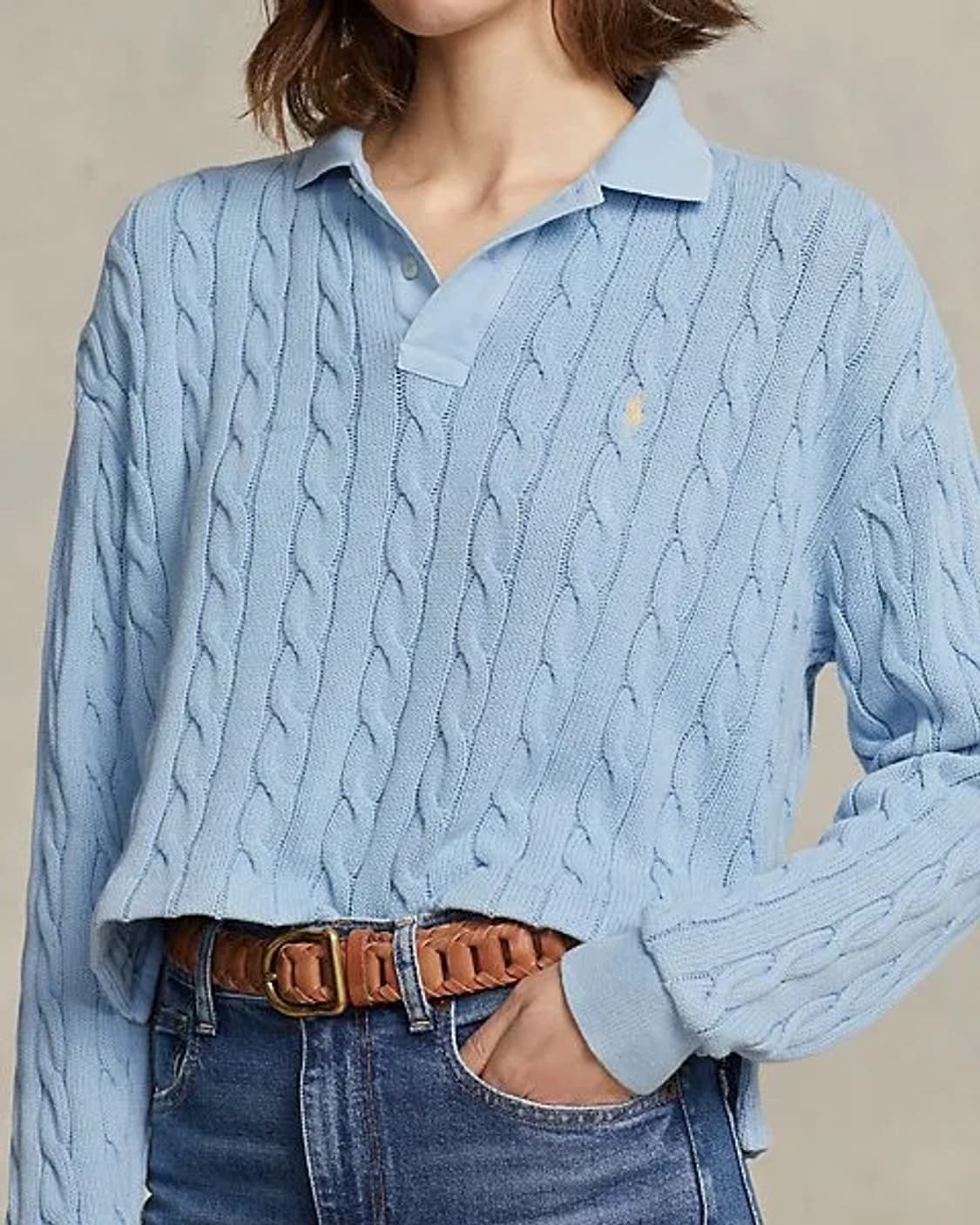 폴로 랄프로렌 케이블 코튼 크롭 니트 PN6683    상품이미지2