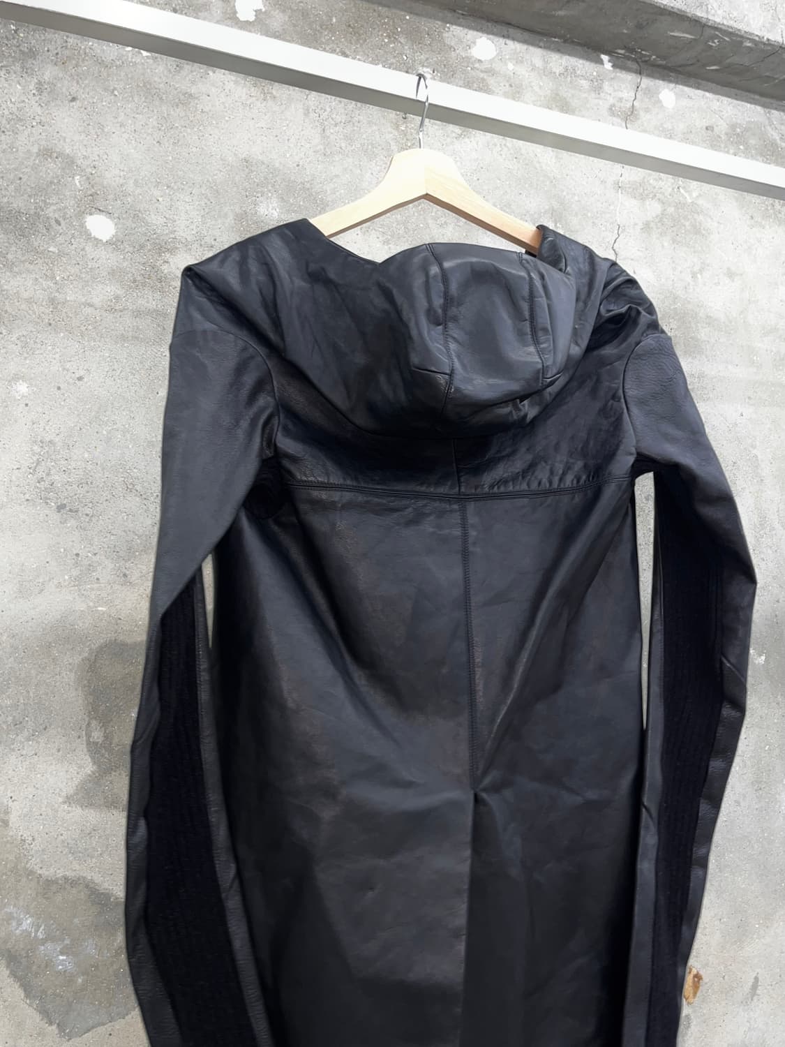 Rick Owens 릭오웬스 블랙 레더 후드 자켓  상품이미지6