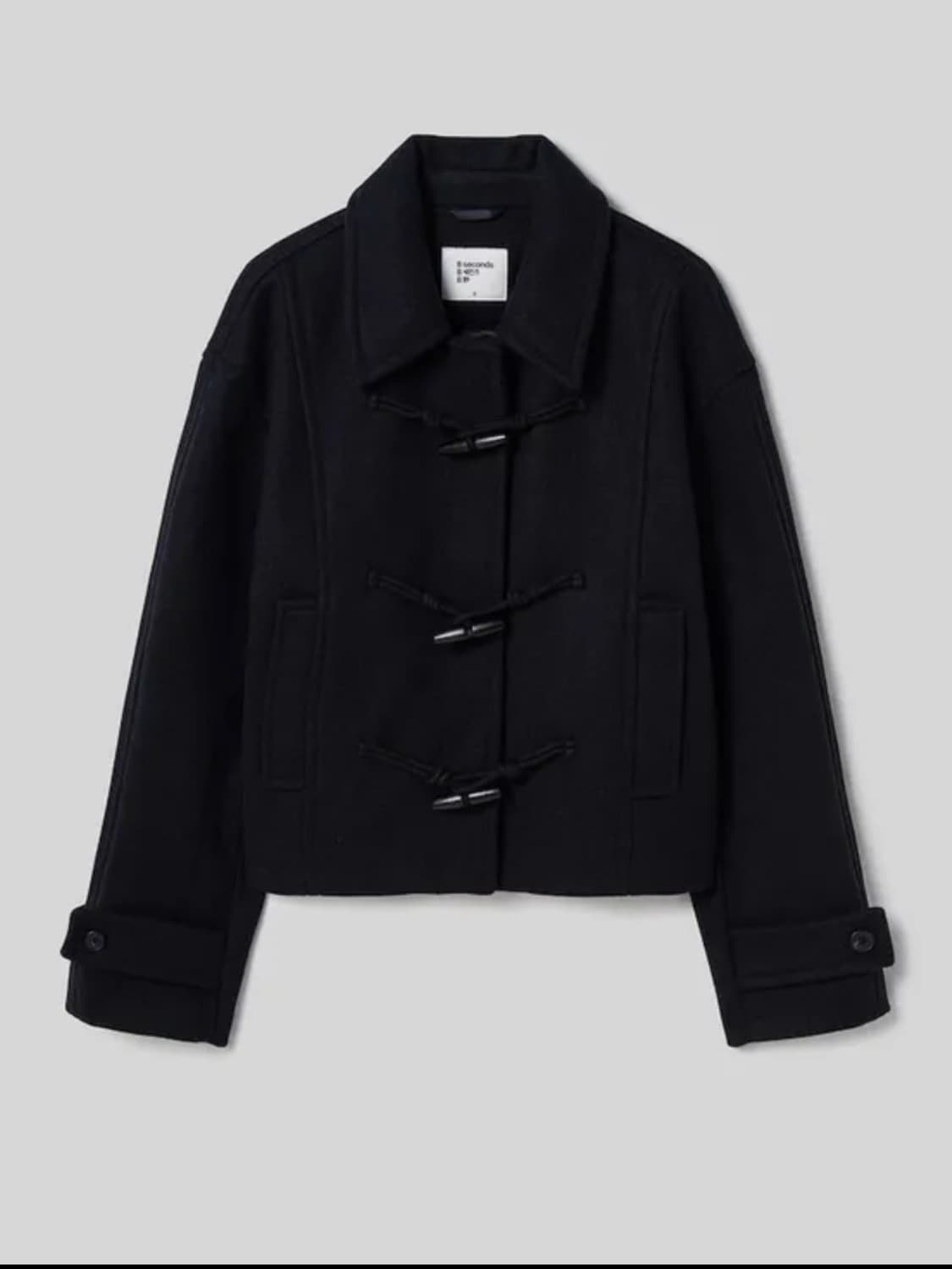 솔리드 미들 더플 코트 네이비 상품이미지1