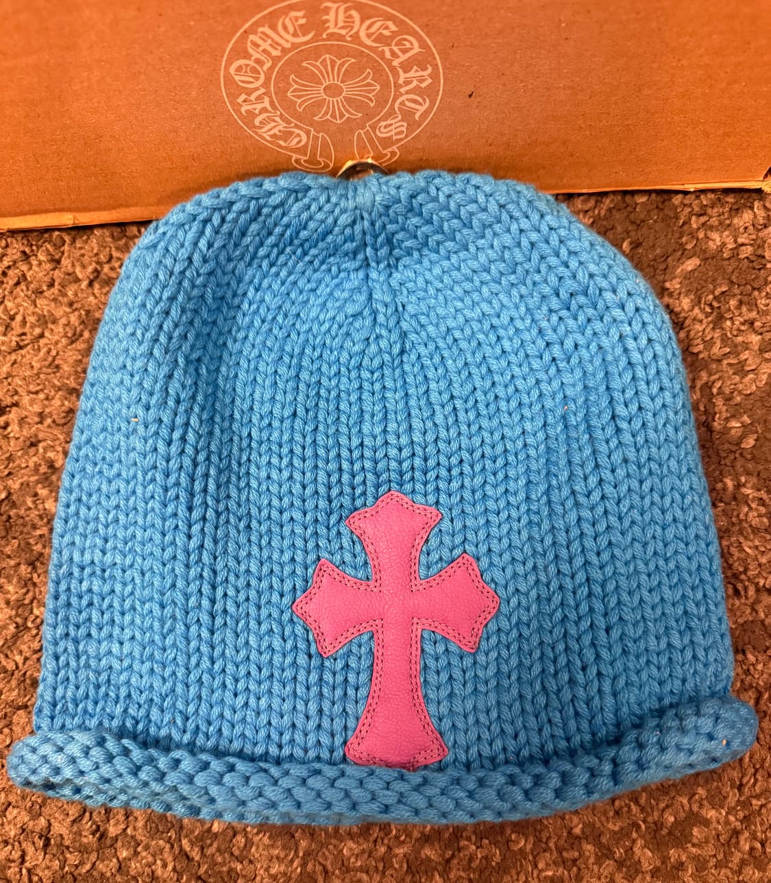 (새상품) 크롬하츠 캐시미어 퍼플 세메터리 크로스패치 비니 상품이미지2