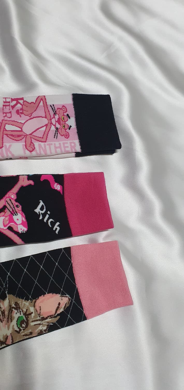 핑크 블랙 핑크 고양이 하트 양말 상품이미지6