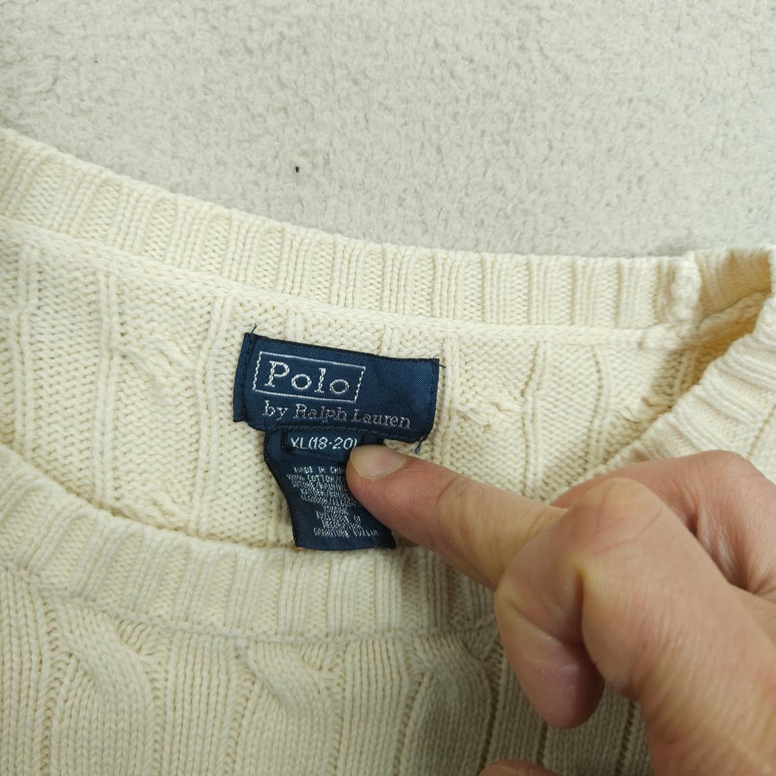 폴로 랄프 로렌 케이블 니트 XL18-20 아이보리 상품이미지4