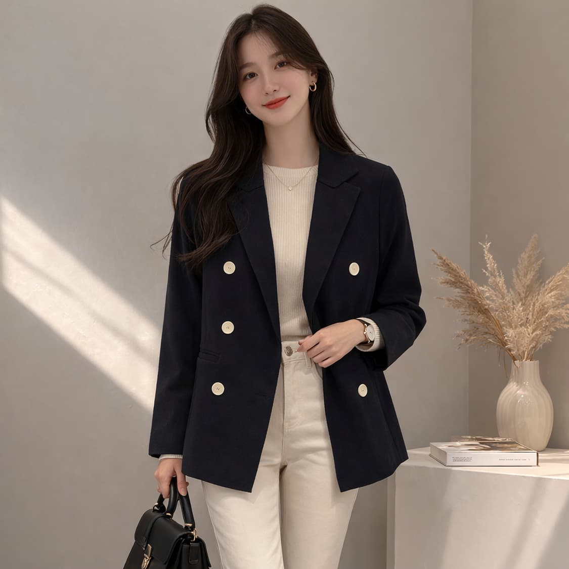 타임 포스트모던 더블 버튼 자켓 세미루즈핏 상품이미지1