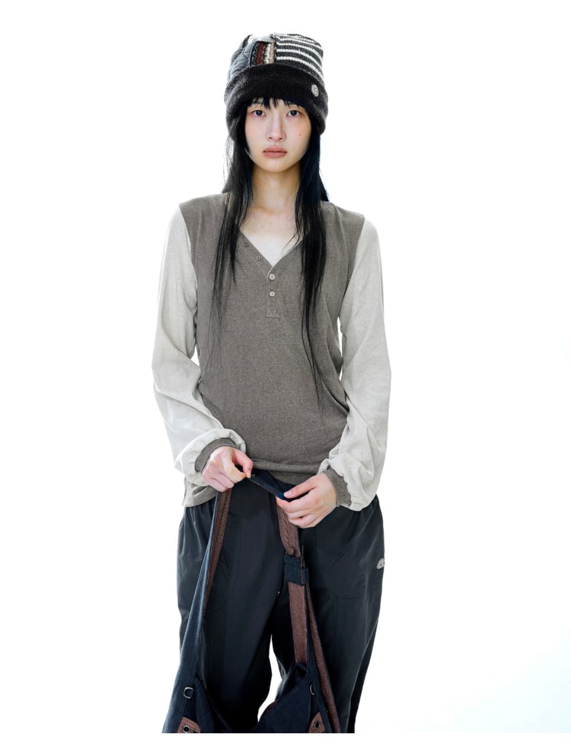 코이세이오 스너그 버튼 롱슬리브리스 상품이미지1