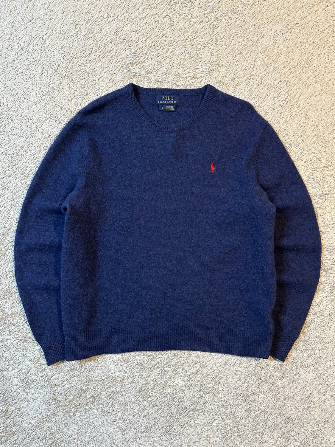폴로 랄프로렌 신형 레드포니 라운드넥 울 니트 네이비 상품이미지1