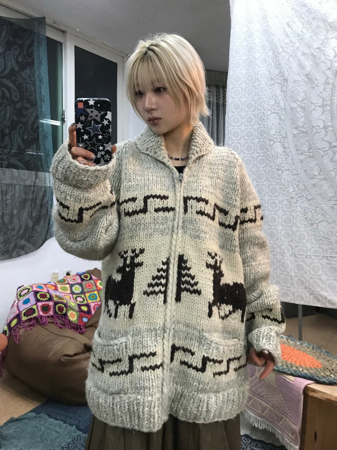 Kanata 코위찬 숄카라 니트 집업 자켓  상품이미지2