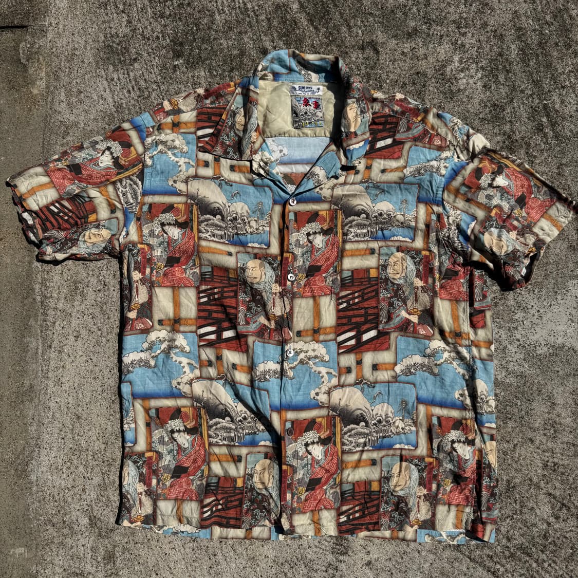 [XXL] Sun Surf X Hiroshige 레이온 알로하 셔츠 상품이미지1