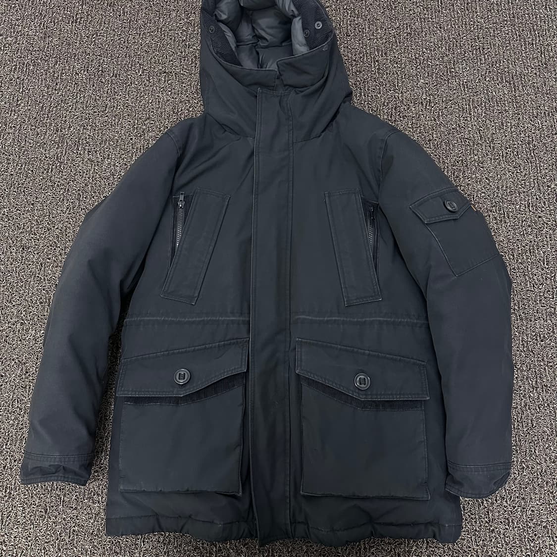 에스피오나지 덕다운 후드 패딩 점퍼 블랙 S 상품이미지1