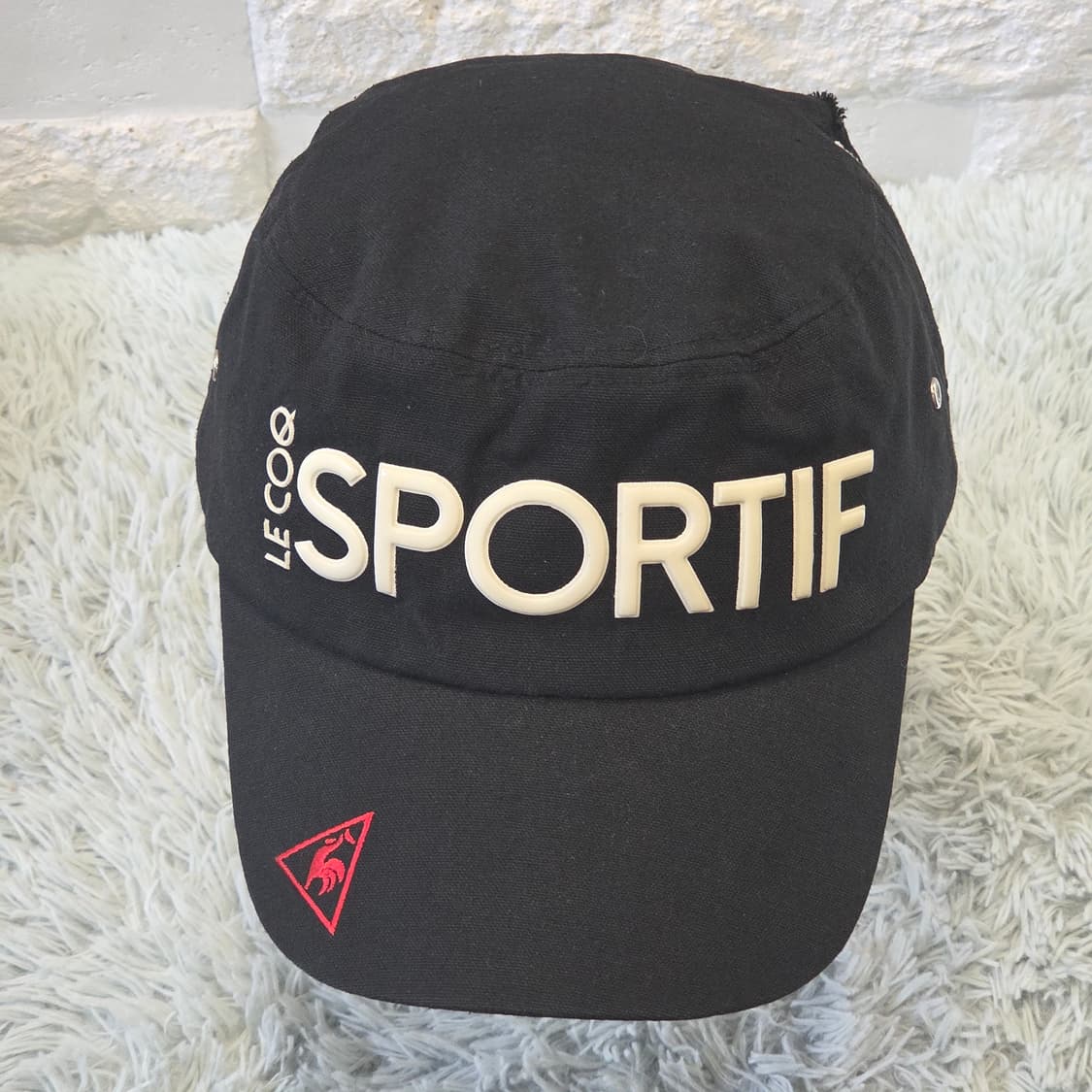 p7-6:르꼬끄 스포르티프 체크 챙 골프 캡 블랙 56-59cm 상품이미지1