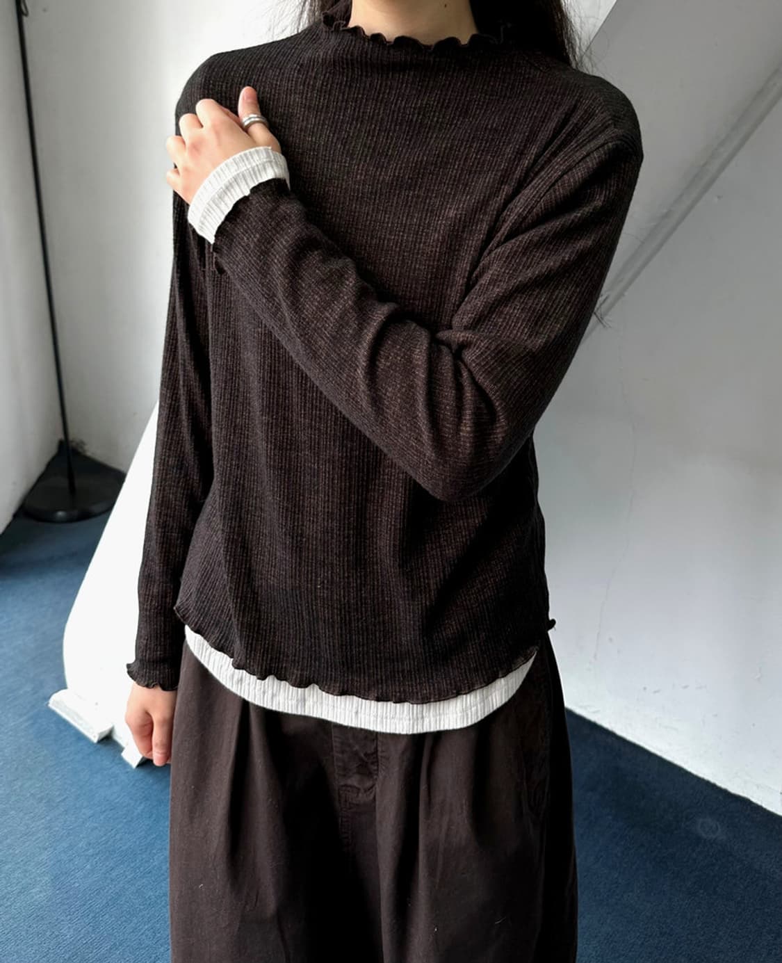 High gauge shirred design stretched top 상품이미지6