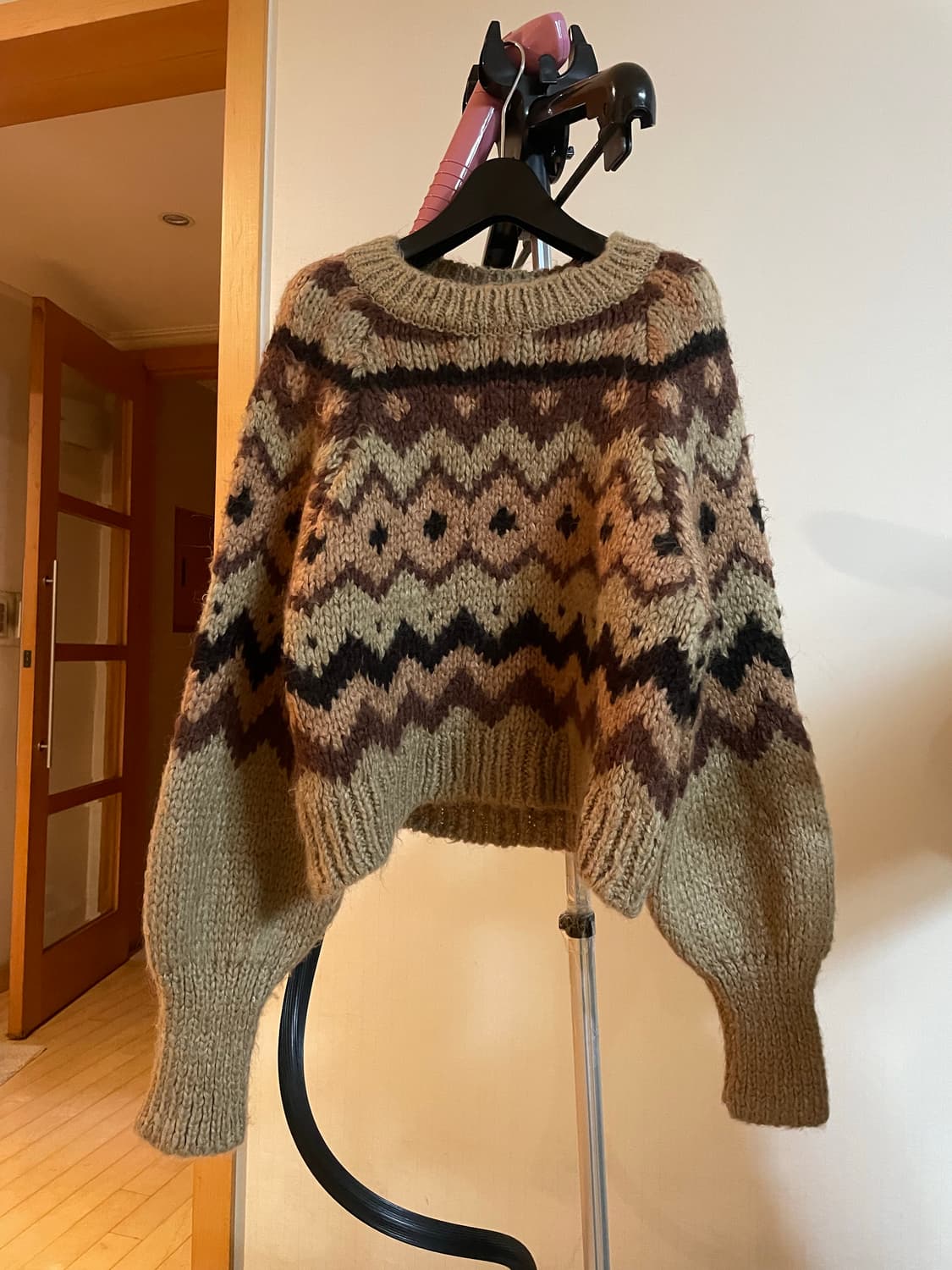 Zara 자라 크롭 니트 아방핏 브라운 S 상품이미지1