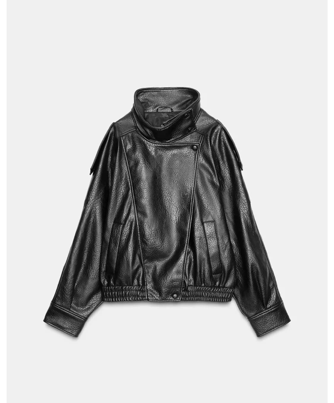 Zara faux leather jacket black 상품이미지1