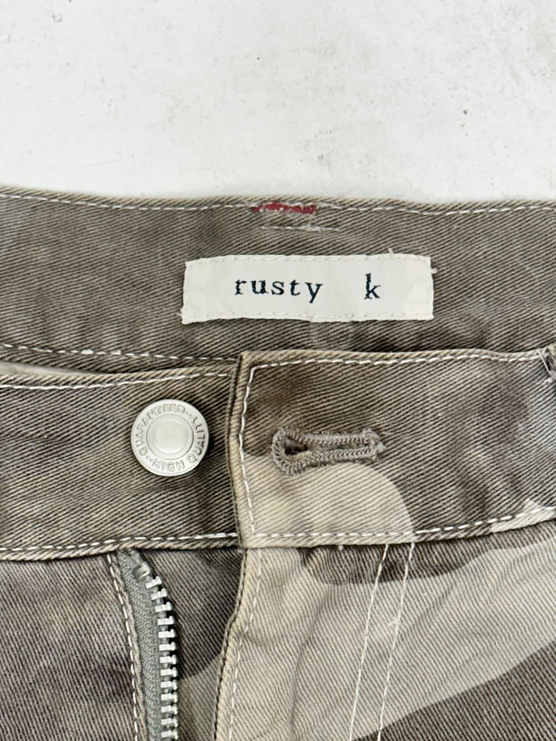 부츠컷 일본 빈티지 베이지 러스티 밀리터리 카모 플레어진 카고 팬츠  상품이미지7