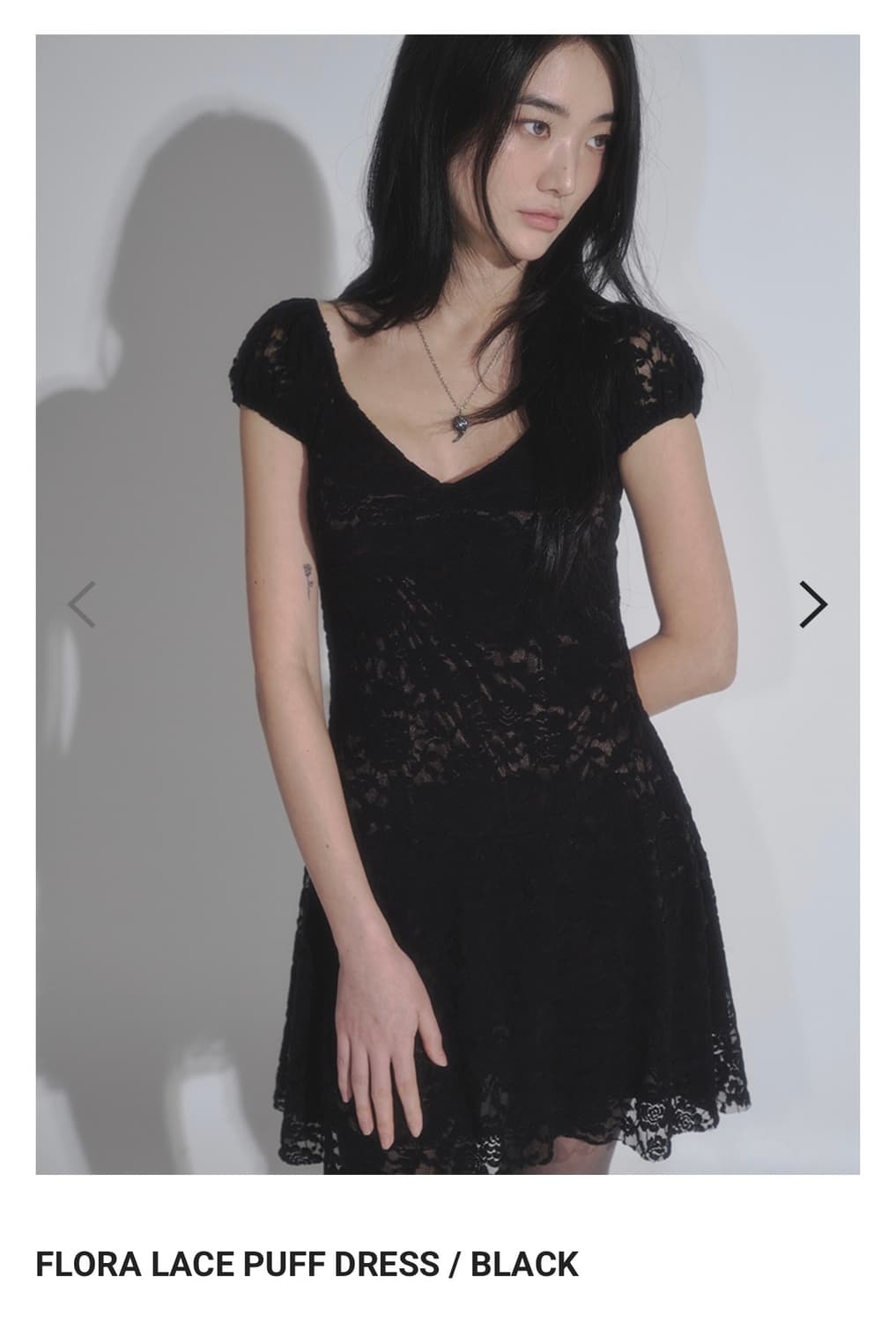 애즈온 flora lace puff dress 플로라 레이스 퍼프 드레스 상품이미지1