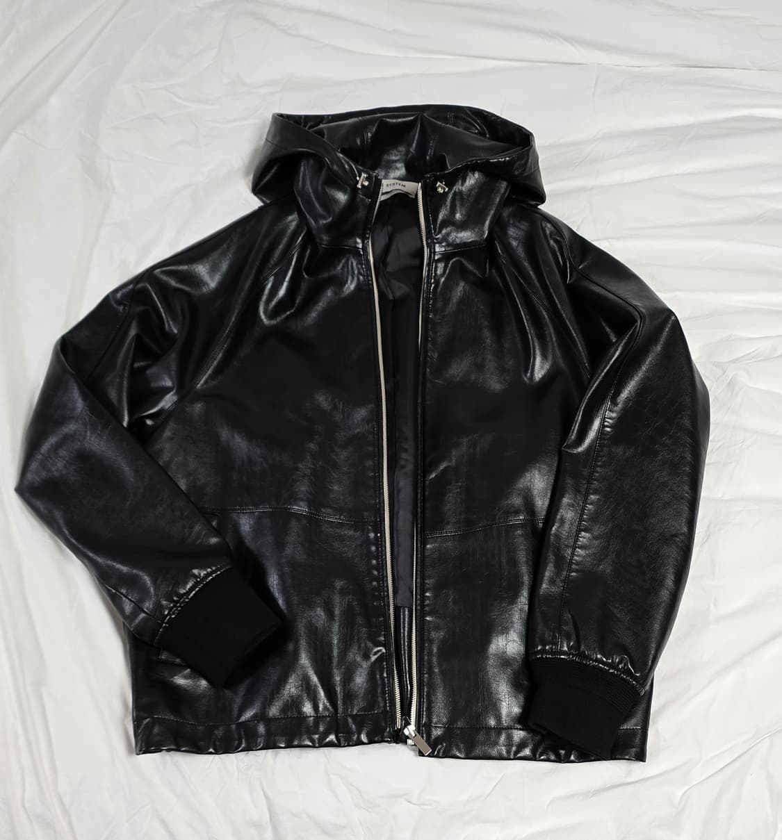 (한섬) SYSTEM 시스템 파리 레더 후드집업 점퍼 상품이미지2