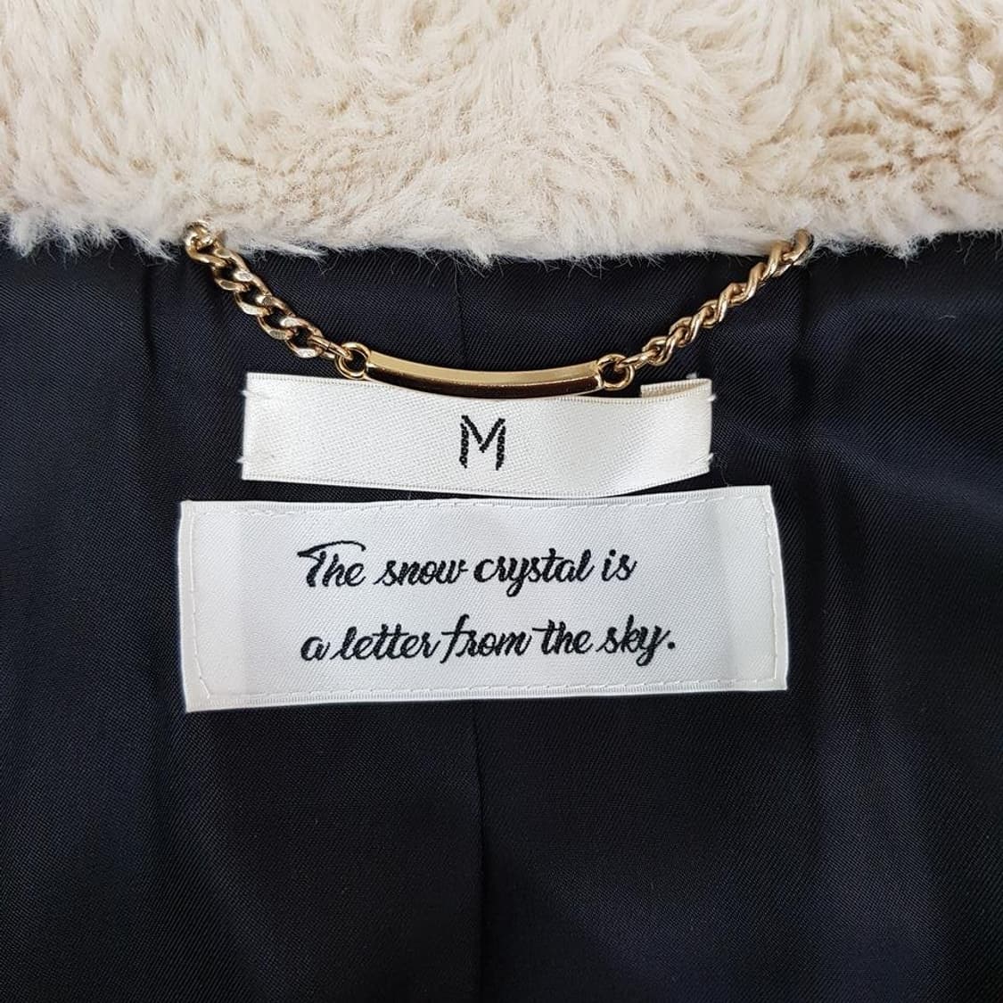 뮤베일 MUVEIL 양털 카라  패딩 자켓 36사이즈 상품이미지7